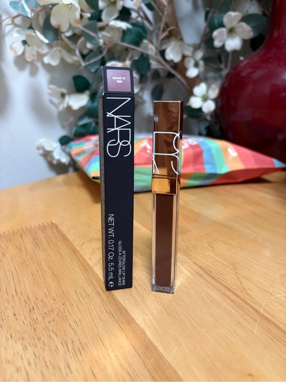Nars Afterglow Lip Shine WHAT IF 280, Full Sz 0.17 Oz Original Packaging, BNIB